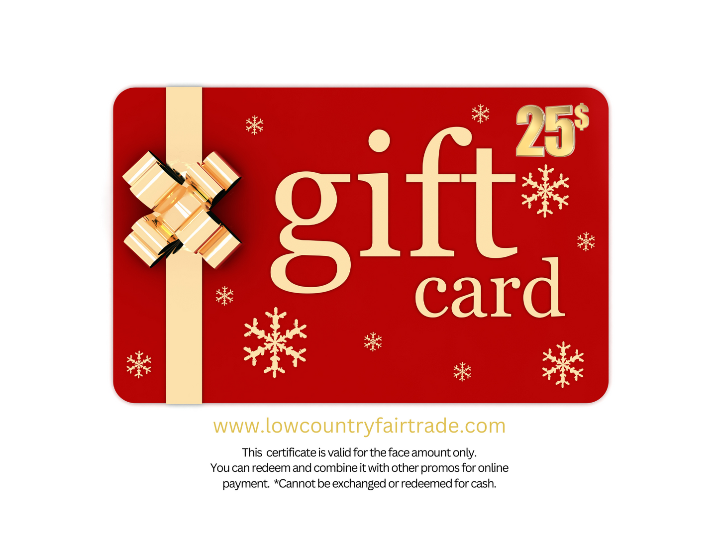 Tarjetas de regalo electrónicas de comercio justo de Low Country: elija su diseño