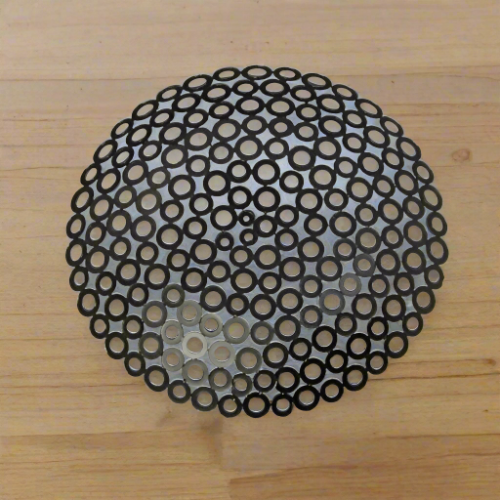 Handcrafted recycled metal washer fruit bowl. Fair Trade India.