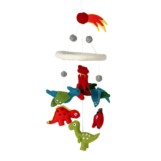Dinosaur Volcano Nursery Felt Mobile