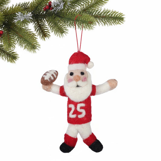 Coach Claus American Football Felt Christmas Ornament