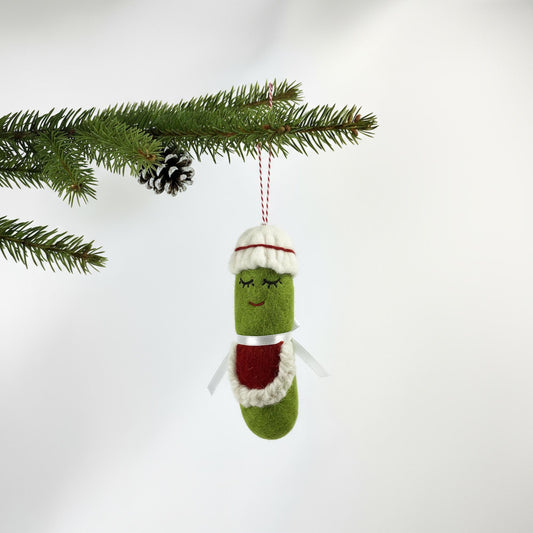 Mrs. Claus Pickle Felt Ornament