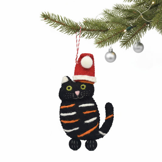 Black Calico Cat Felt Ornament