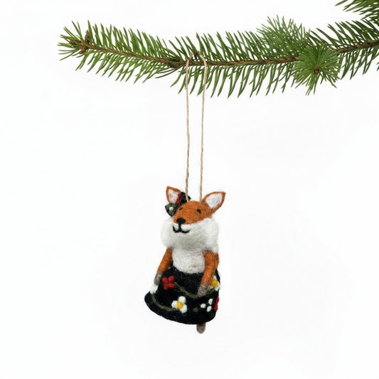 Foxy Frau Felt Ornament