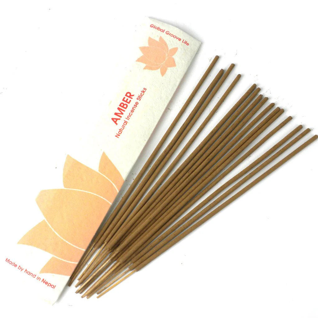 Amber Natural Aromatic Incense Sticks β 100 Count (10 Packs of 10)