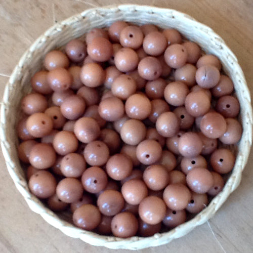 Round Tagua Nut Beads- 7MM with 1.5mm Center Drilled Hole/ Fair Trade Vegetable Ivory-Ecuador