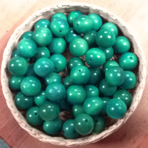 Cuentas redondas de tuerca de Tagua de 7 mm, perforadas en el centro, orificio de 1,5 mm, 14 colores, cuentas de comercio justo