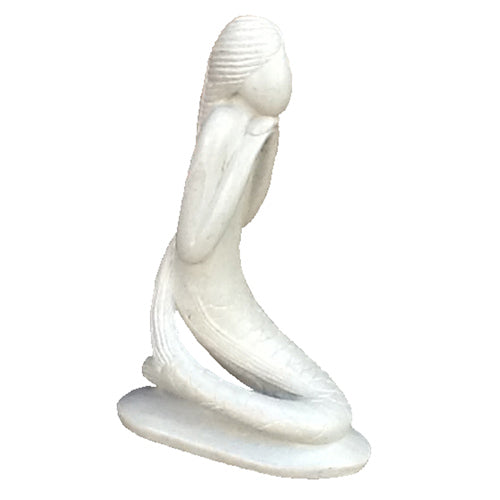 Hand-Carved Soapstone Mermaid Sculptures-Small Grey or Large White-Fair Trade-Haiti