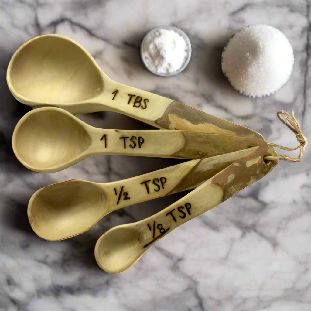 Coffee Wood Measuring Spoon Set of 4- Sustainably Sourced-Eco-friendly-Fair Trade