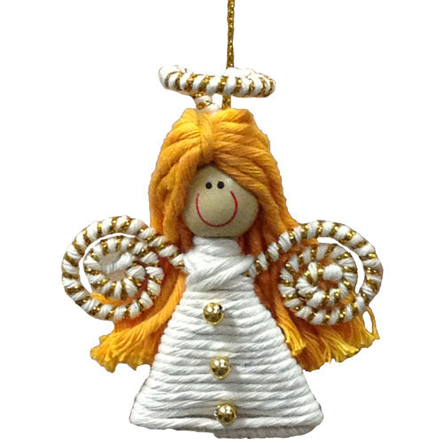 Recycled Cotton & Wire Angel Ornament - Fair Trade