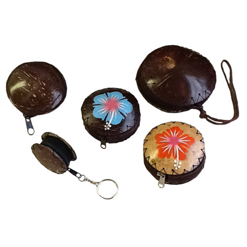Handmade Upcycled Coconut Coin Purses-5 Designs
