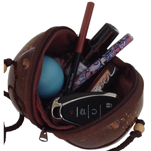 Handmade Coconut Shoulder Purse- Recycled Coconut Shell-Fair Trade