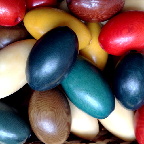 Tagua Barrel Beads-Round End-Dyed-Vegetable Ivory- 30mm Beads with 2.3mm Center Hole-Fair Trade