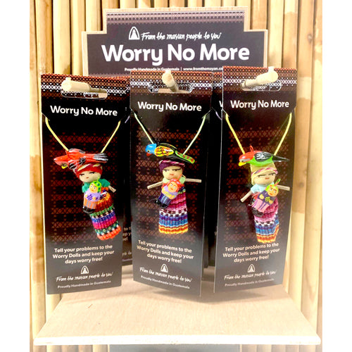 Handmade Worry Doll Necklace- No More Worries! -Guatemala-Fair Trade