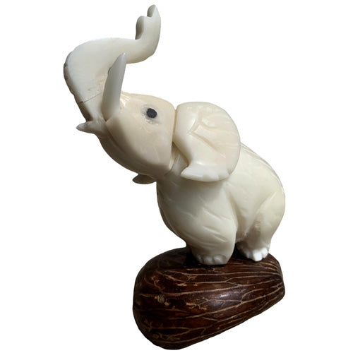 Large Elephant- Hand-Carved Tagua Nut Figurine-Ecuador