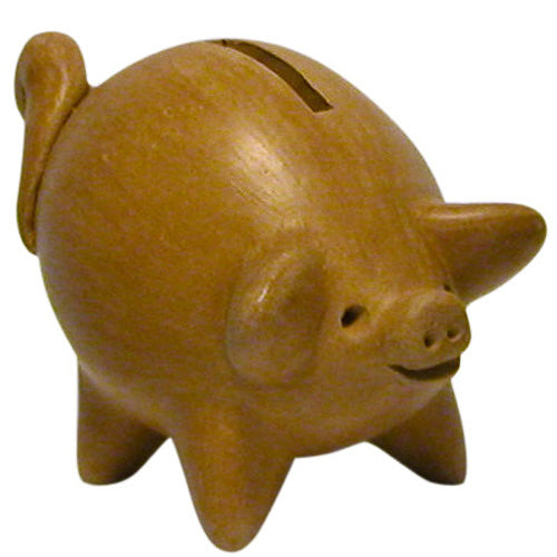 Handmade Ceramic Piggy Bank- SM-Med-LG-Pigs- Natural-Fair Trade-Peru