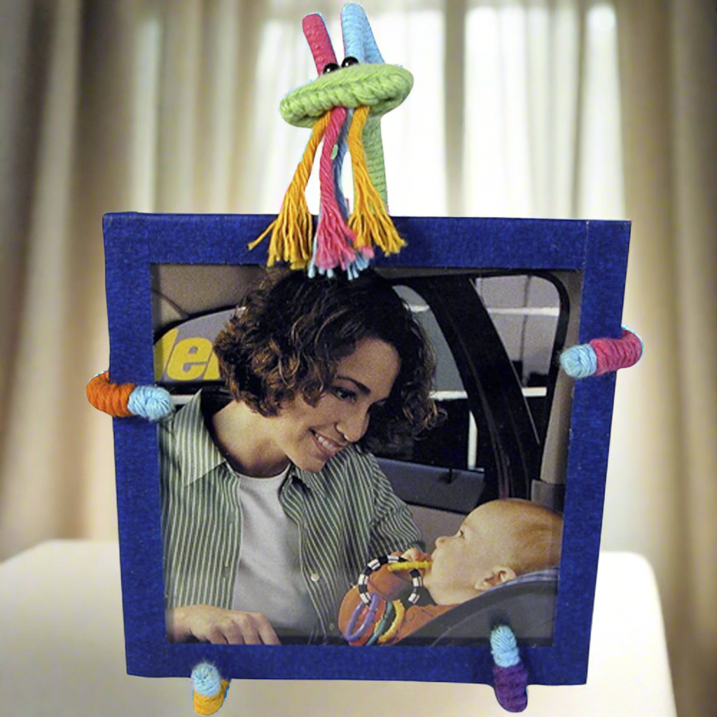 Bendable Goat Picture Frame made with Recycled Cotton & Wire-Square 5-1/2”H x 4-1/4”W x 4” D