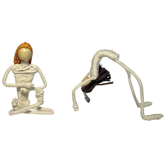 Yogini- Yoga Poses Decorative Cotton & Wire Sculpture-Fair Trade-Colombia