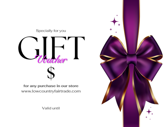 Tarjetas de regalo de comercio justo de Low Country: elija su diseño
