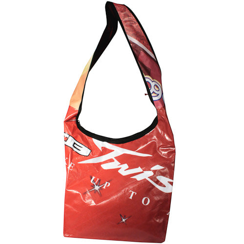 Hand-Crafted Shoulder Bag Made from Upcycled Plastic Billboards- Fair Trade-India