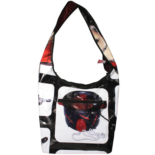 Hand-Crafted Shoulder Bag Made from Upcycled Plastic Billboards- Fair Trade-India