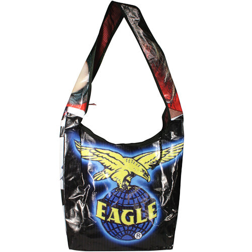 Hand-Crafted Shoulder Bag Made from Upcycled Plastic Billboards- Fair Trade-India