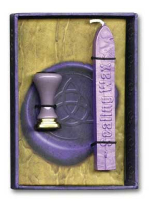 Wicca Sealing Wax & Stamp Set-Triquetra-Purple