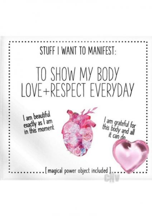 Manifestation Card & Magical Power Charm Gift Set- To Show My Body Love & Respect Every Day