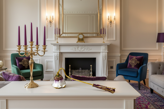 Fancy Enamel Flower Candle Snuffer- White/Purple/Green/Gold