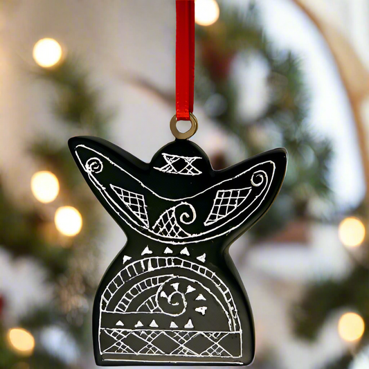 Adorno de ángel de carbón tallado a mano - Colombia