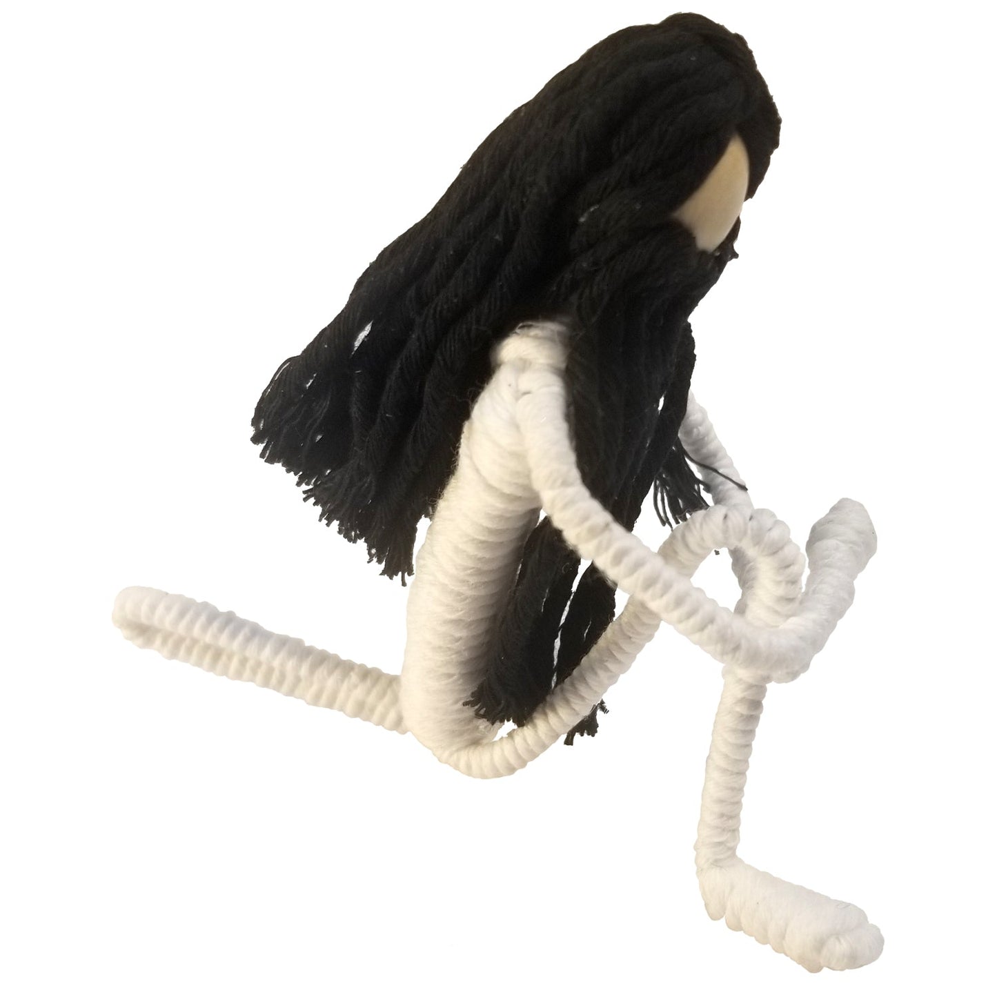 Yogi Cotton & Wire Sculpture-Yoga Poses Art-Fair Trade-Colombia