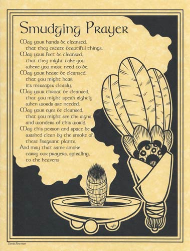 Smudging Prayer Parchment Print- 8.5" x 11"