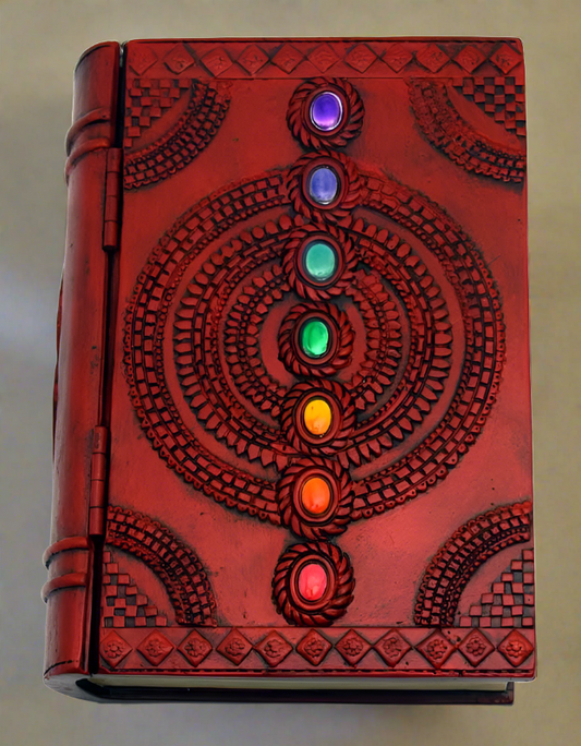 Caja de almacenamiento de libros de chakras de 4" x 6" - Caja de recuerdos de libros falsos
