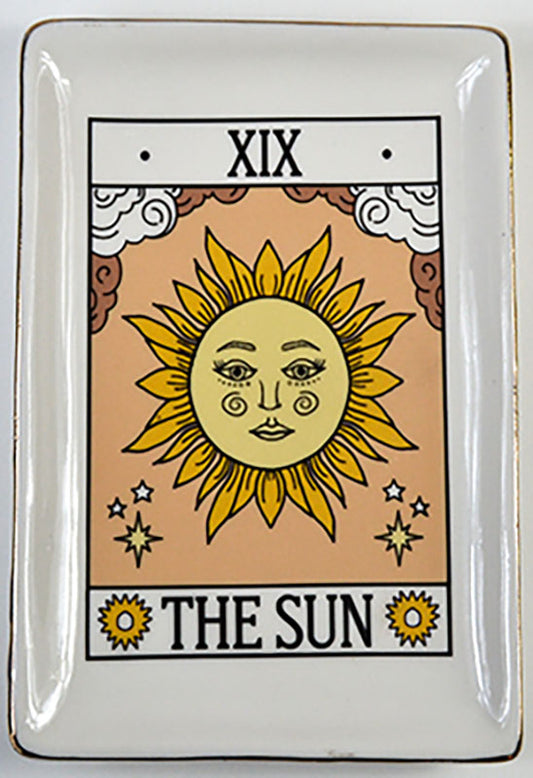 The Sun Tarot Card Decorative Ceramic Dish-4 1/2" x 6 1/2"