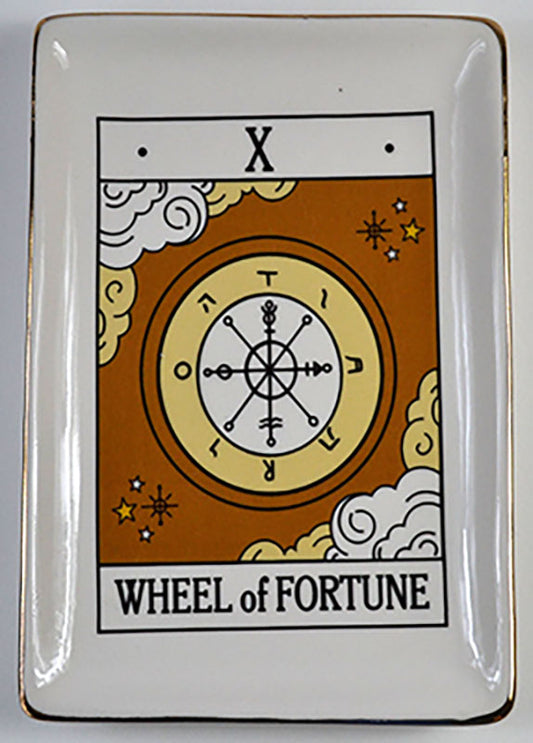 Wheel of Fortune Tarot Card Decorative Ceramic Dish -4 1/2" x 6 1/2"