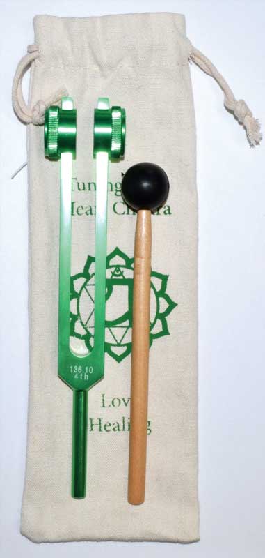 Diapasón del chakra del corazón (verde) de 8 1/2"