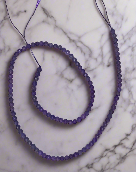 Cuentas de amatista de 4 mm- Artes y manualidades-Fabricación de joyas