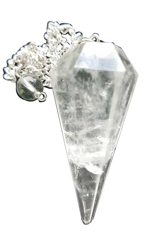 6-Sided Quartz Pendulum-Clear Quartz