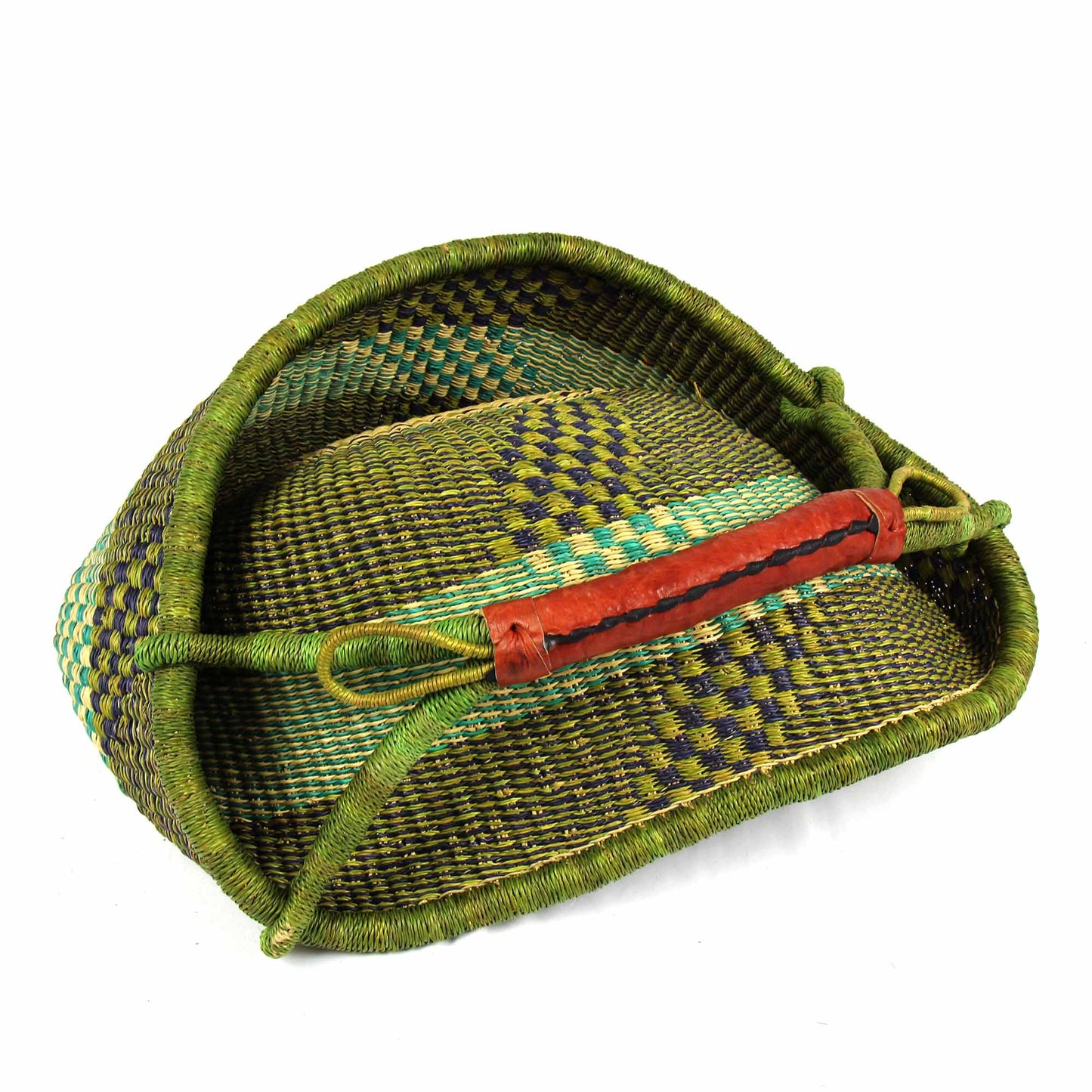 Hand-Woven Bolga Market Basket-Large- Mixed Colors -Fair Trade-Ghana