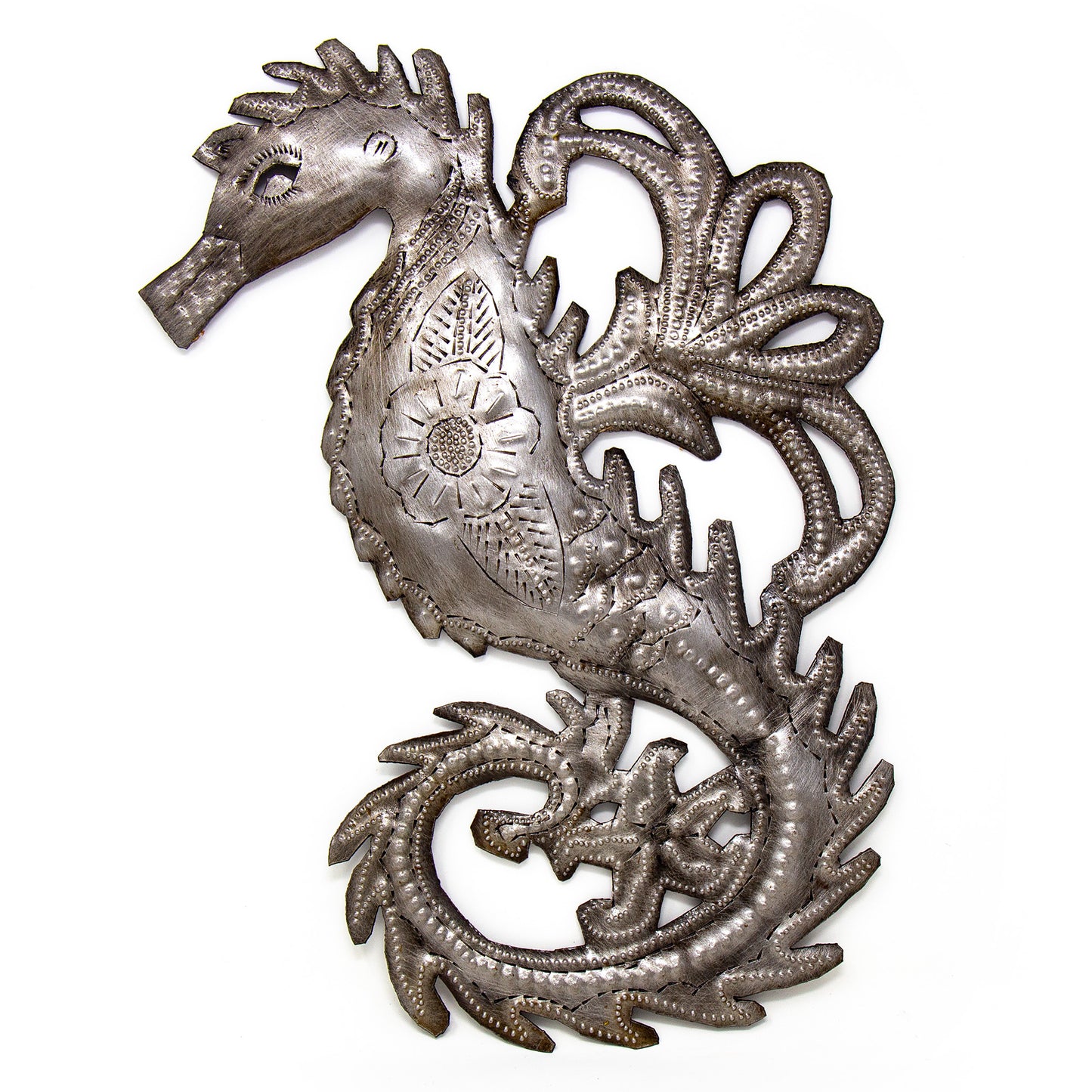 Arte de pared de metal con caballito de mar - Croix des Bouquets