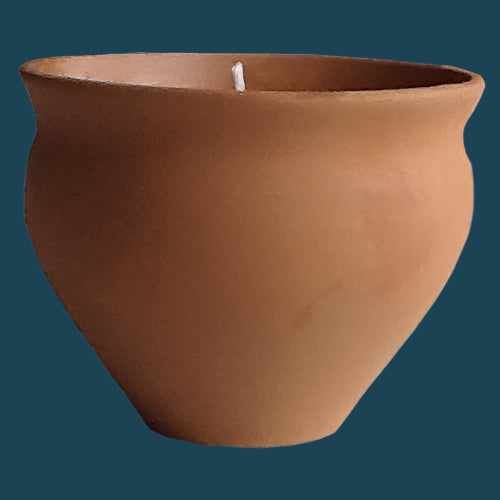 Hand-made Terracotta Clay Pot with Neem Oil Candle-Fair Trade-India