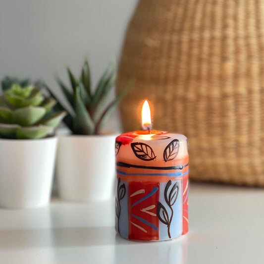 Velas pintadas a mano con diseño Uzushi (caja de 3) - Nobunto