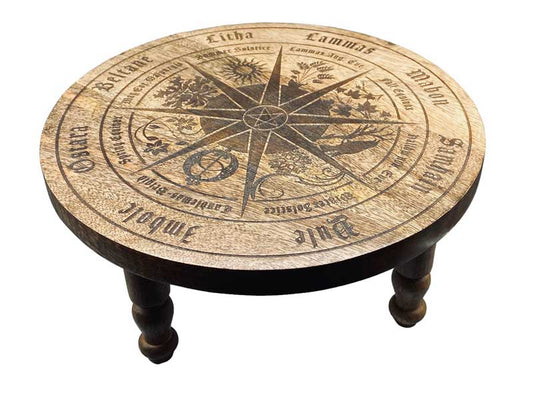 Pagan Calendar Altar Table -11 3/4" Diam.