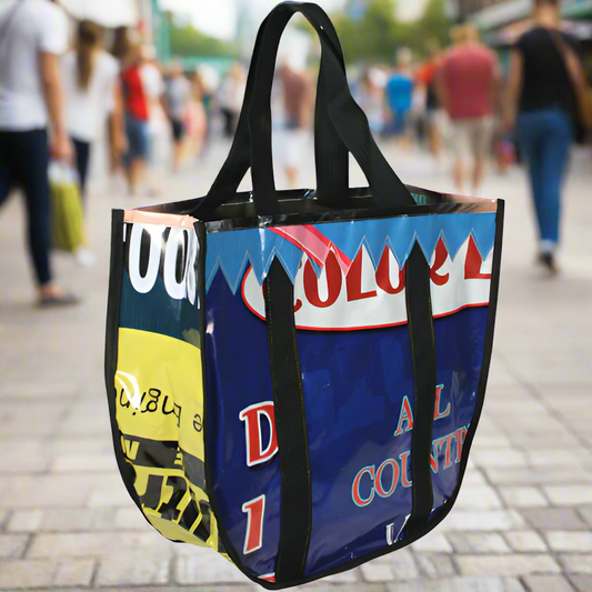 Colorful Shopping Totes-Recycled Plastic Billboard Signs-Fair Trade-India