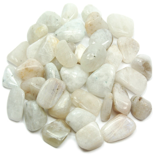 White Rainbow Moonstone Rune Set