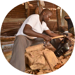 Juego para servir ensalada keniana tallada a mano -8" L- Jedando Handicrafts