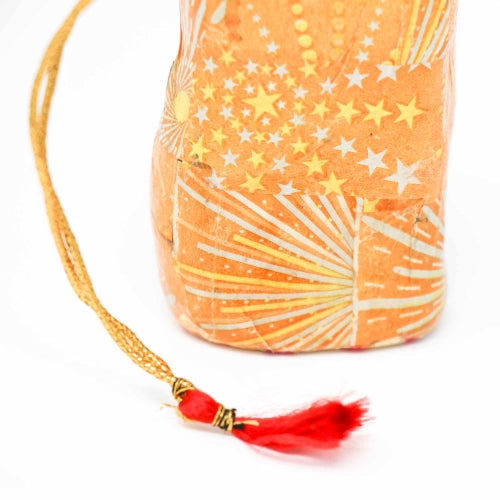 Set of 3 Paper Mache Holiday Ornaments-Orange Cats-Fair Trade