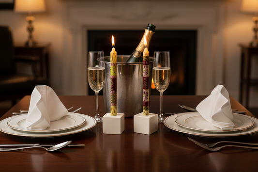 Velas pintadas a mano en diseño Kileo (par de velas) - Nobunto