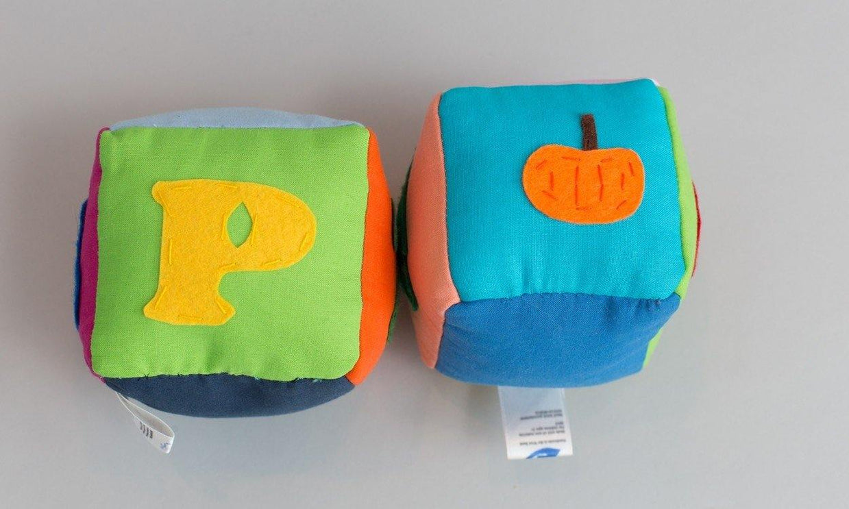 Plush Alphabet Vegetables Block Set- 3" x 3"- English