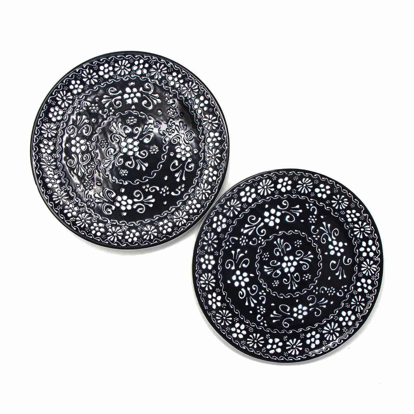 Encantada Handmade Pottery 11.75" Juego de 2 platos llanos, tinta