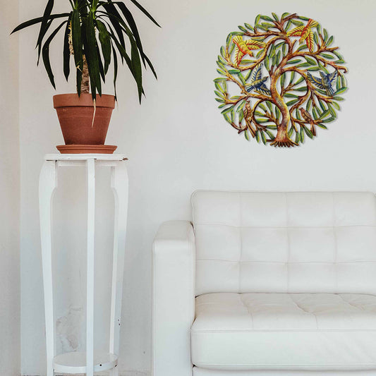 Árbol pintado con pájaros de 24 pulgadas - Croix des Bouquets